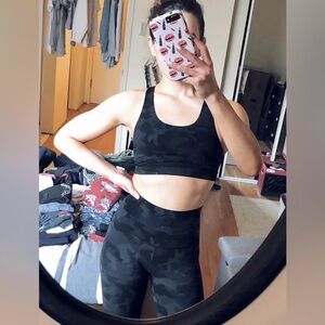 Lululemon Wunder Train Longline Bra Heritage 365 Camo Coal Size 8 C/D